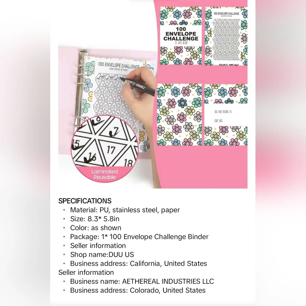 100 Envelope Savings Challenge Folder